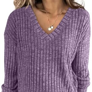 NWT Gorgeous Anrabess Luscious Lavender Light Chunky OverSized Spring Sweater XL